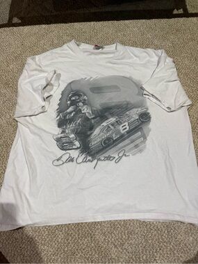 Chase Authentics White Graphic Racing Tee with Gray Print